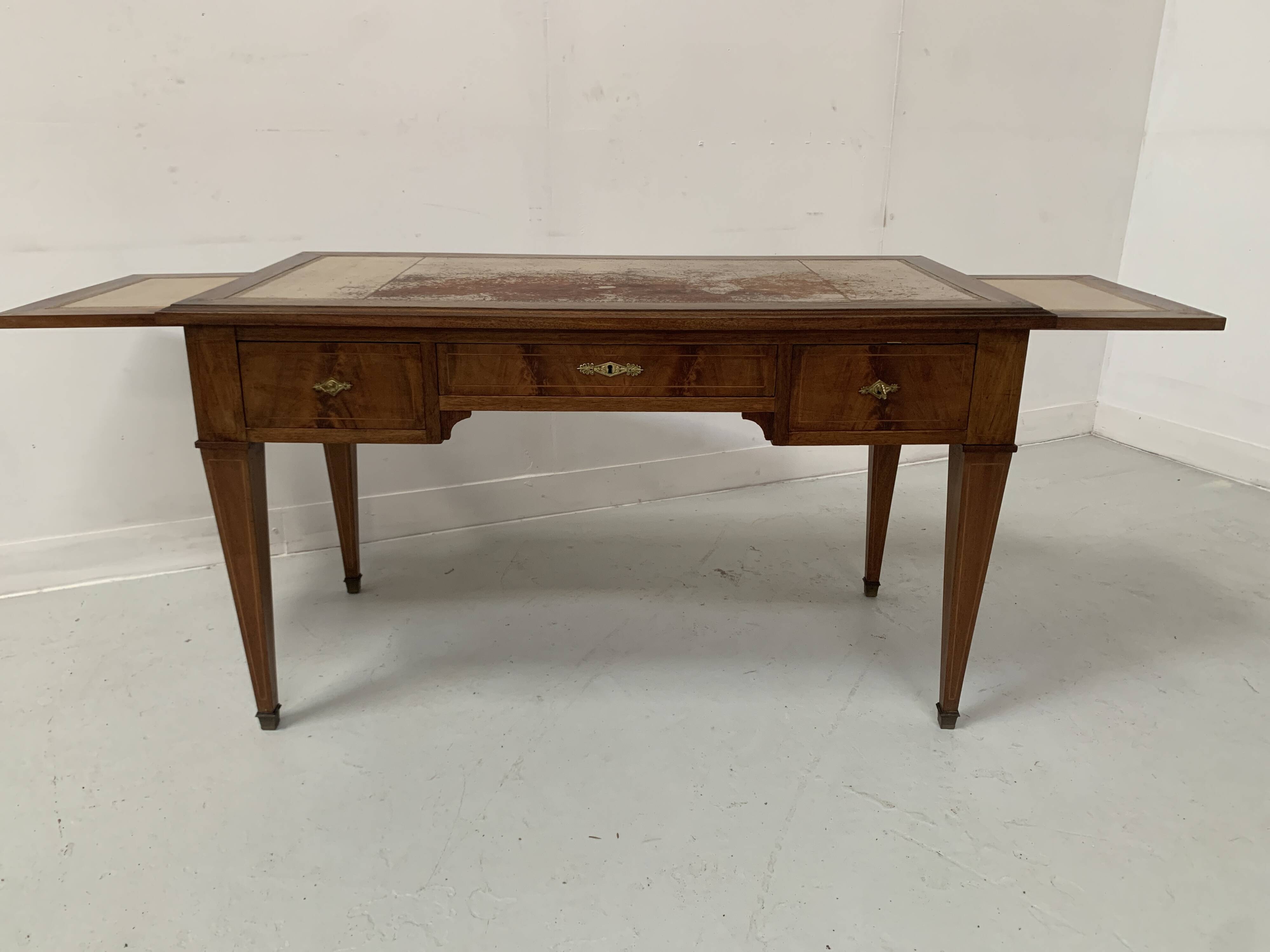 Directoire style desk in mahogany and veneer, 20th century