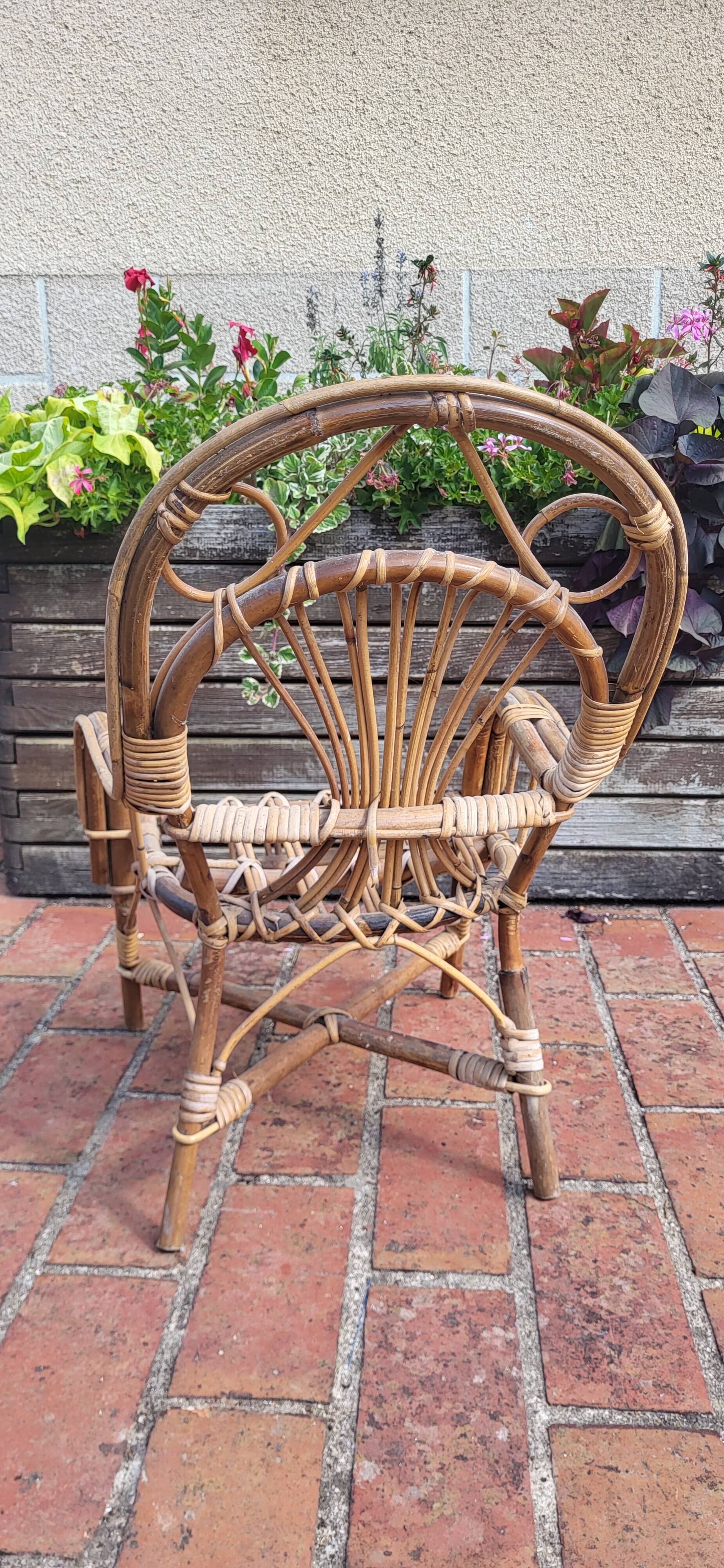 Fauteuil enfant en rotin