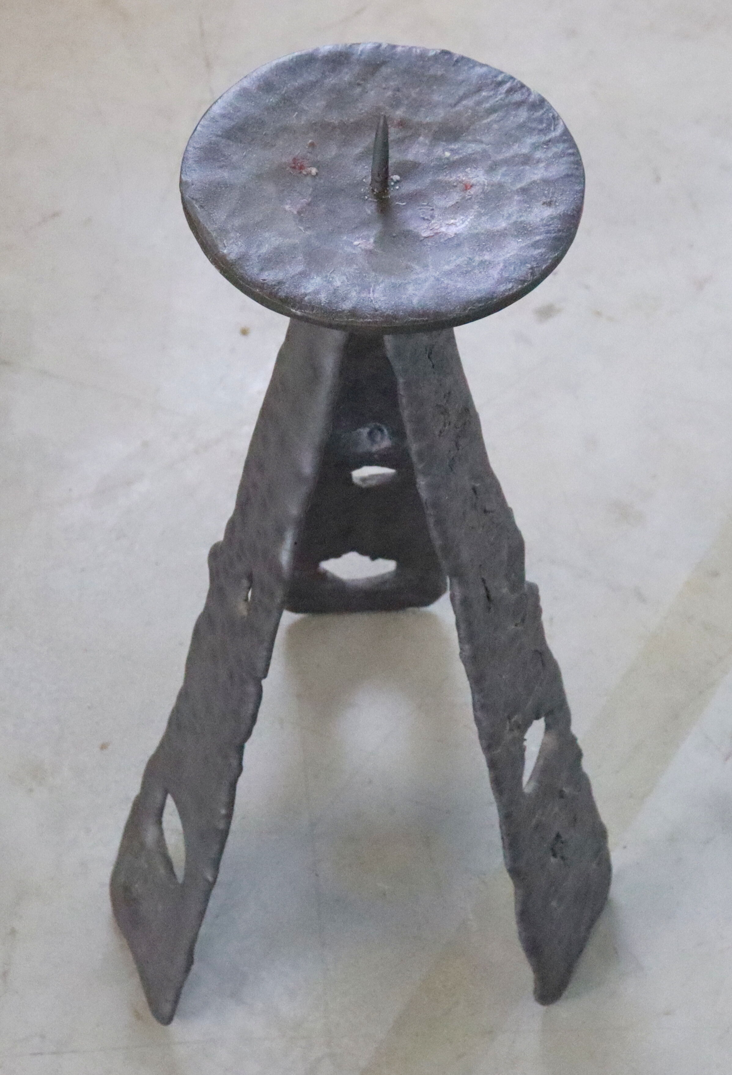 Vintage brutalist floor candlestick