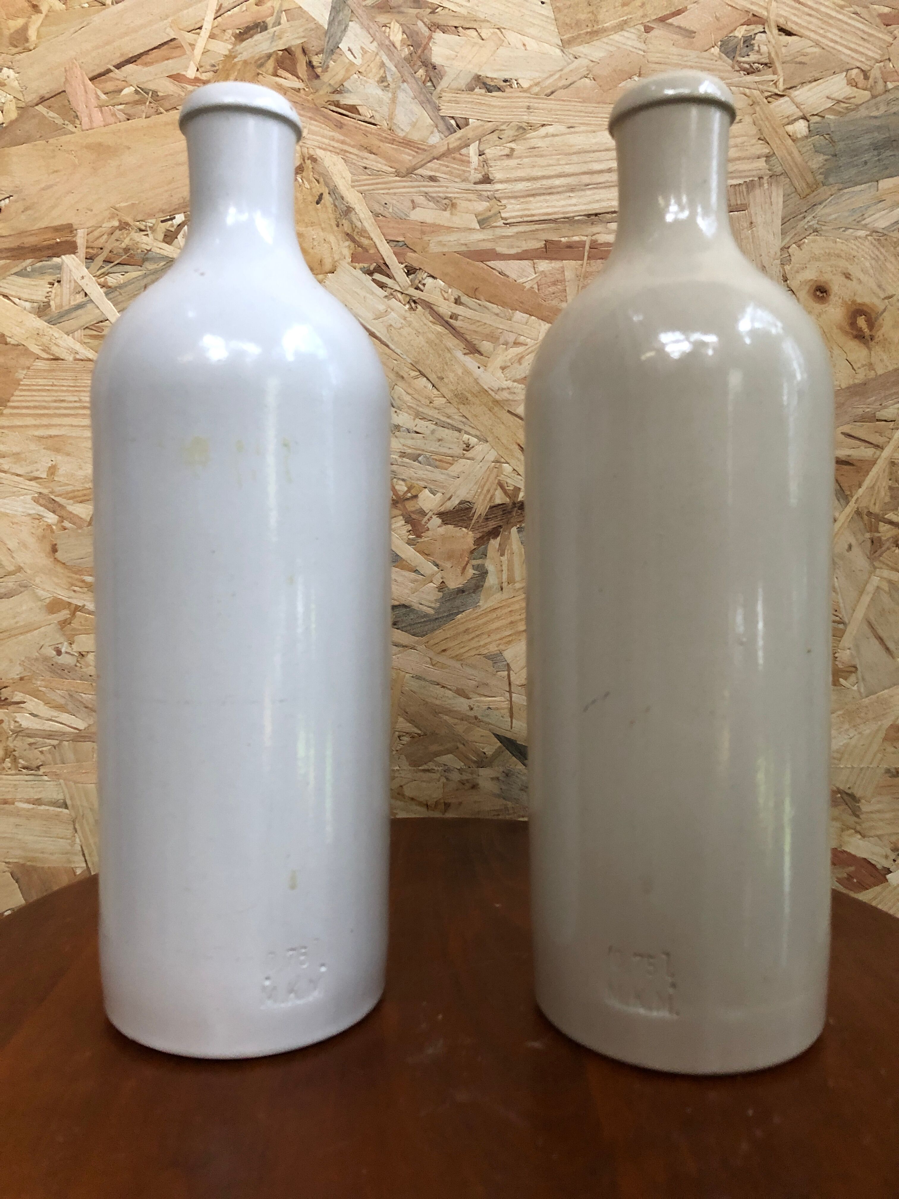 Paire anciennes bouteilles grès émaillé mkm 0,75l