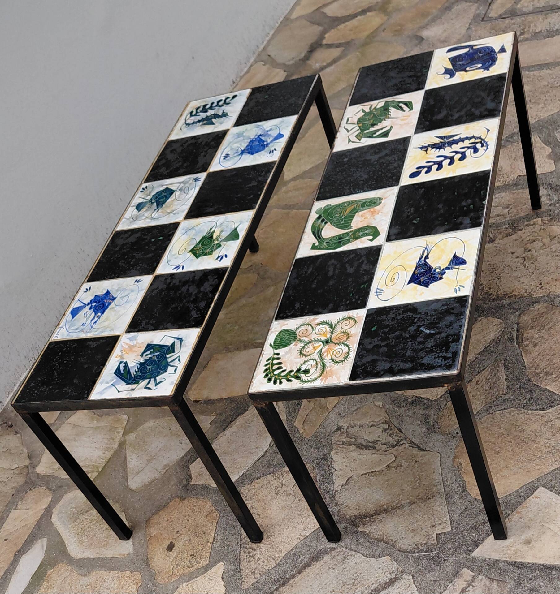 Lot de 2 tables basses Jean-Claude Goualch
