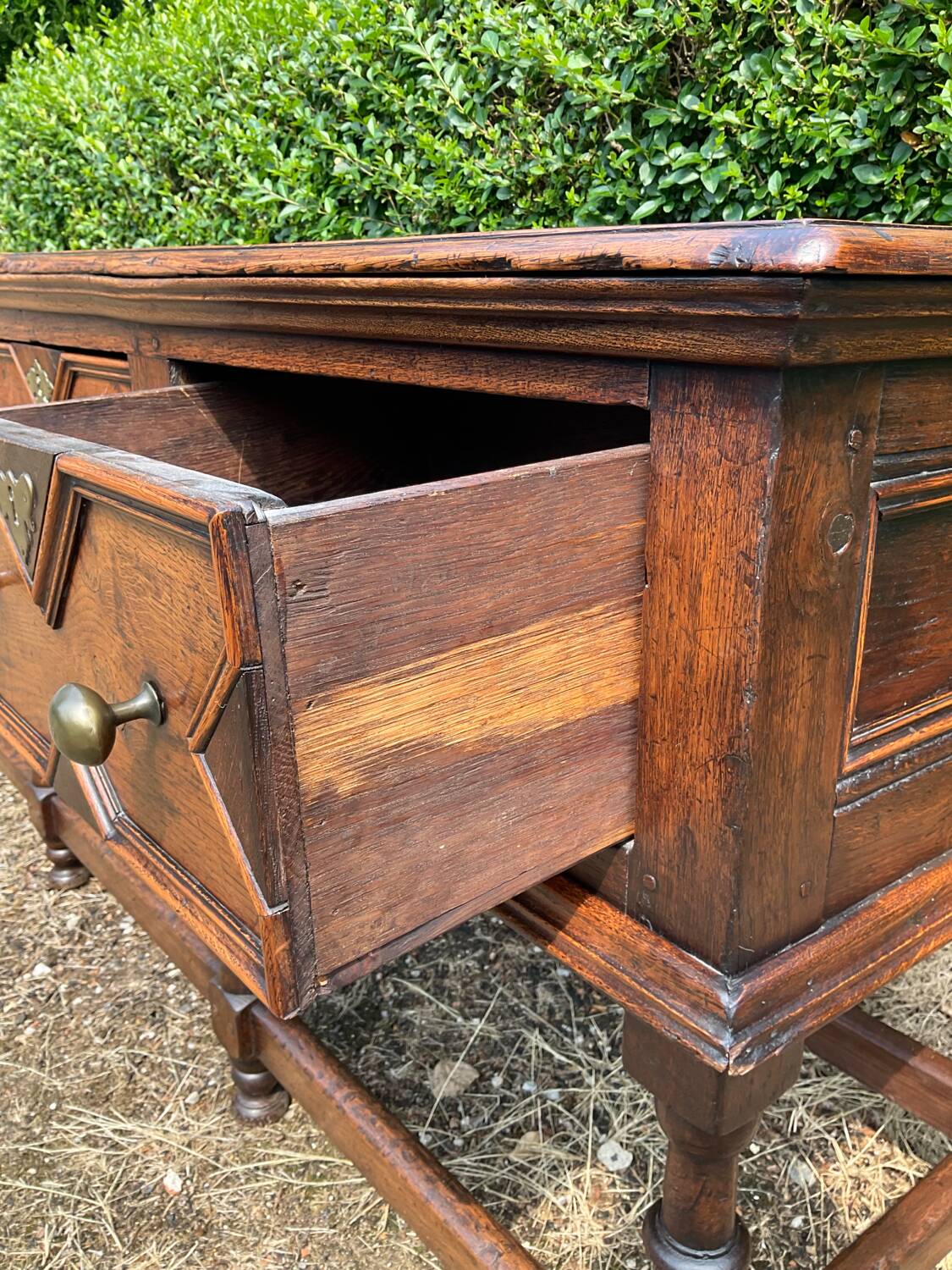 Antique 18th century solid oak Jacobean style sideboard