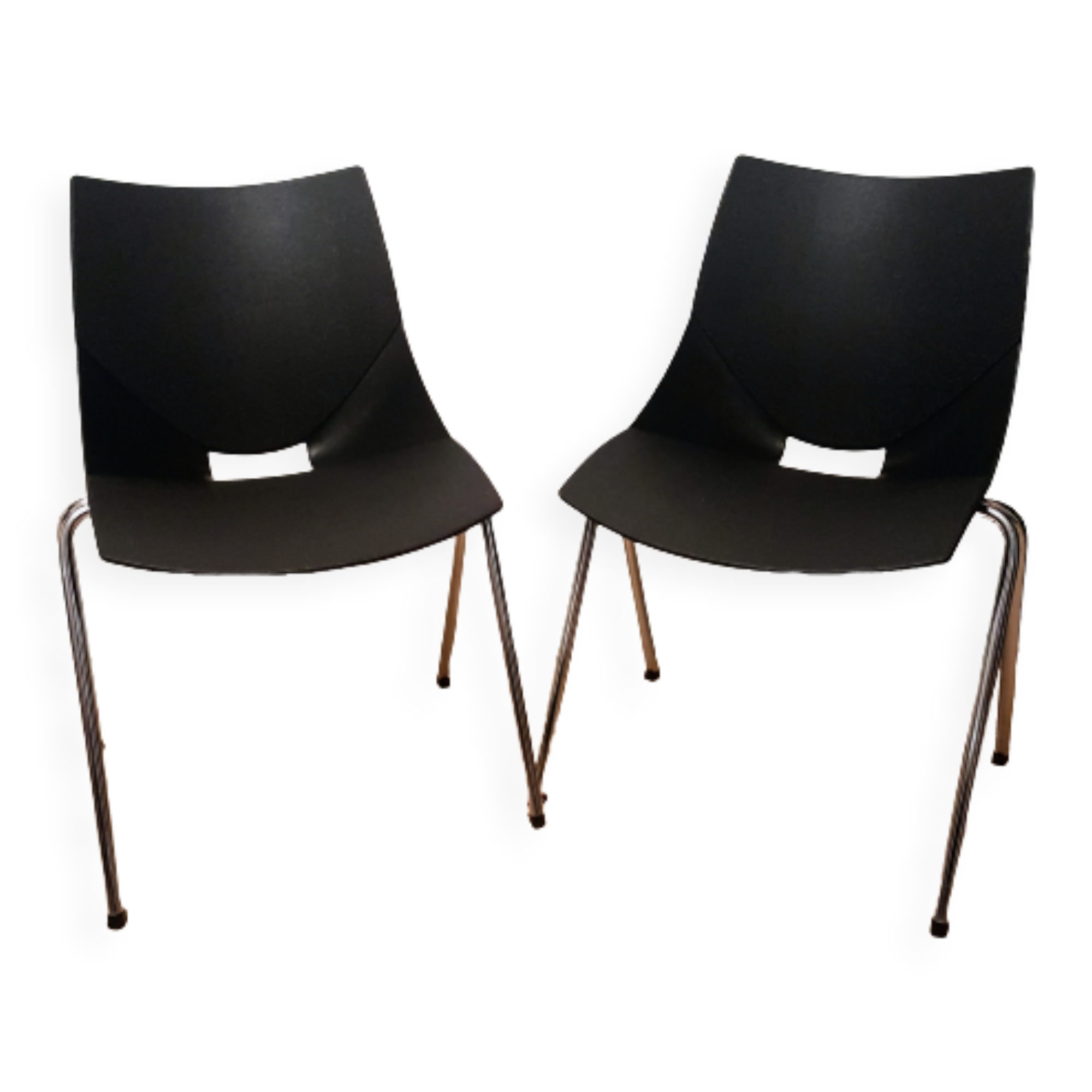 Paire de chaises Shell, dessinée par Angelo Pinaffo