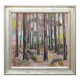 Original mid-century Swedish oil on panel – “Tree Trunks” by Harry Wichmann – dated 1953 – vintage & framed – 69 × 71 cm