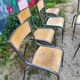 Six Mullca 510 school chairs with tapered legs