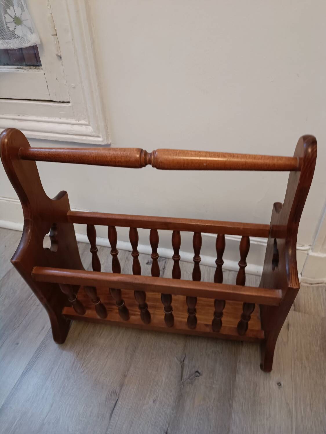 Vintage wooden magazine rack