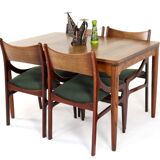 Extendable rectangular dining table in rosewood 'Emmedingen'