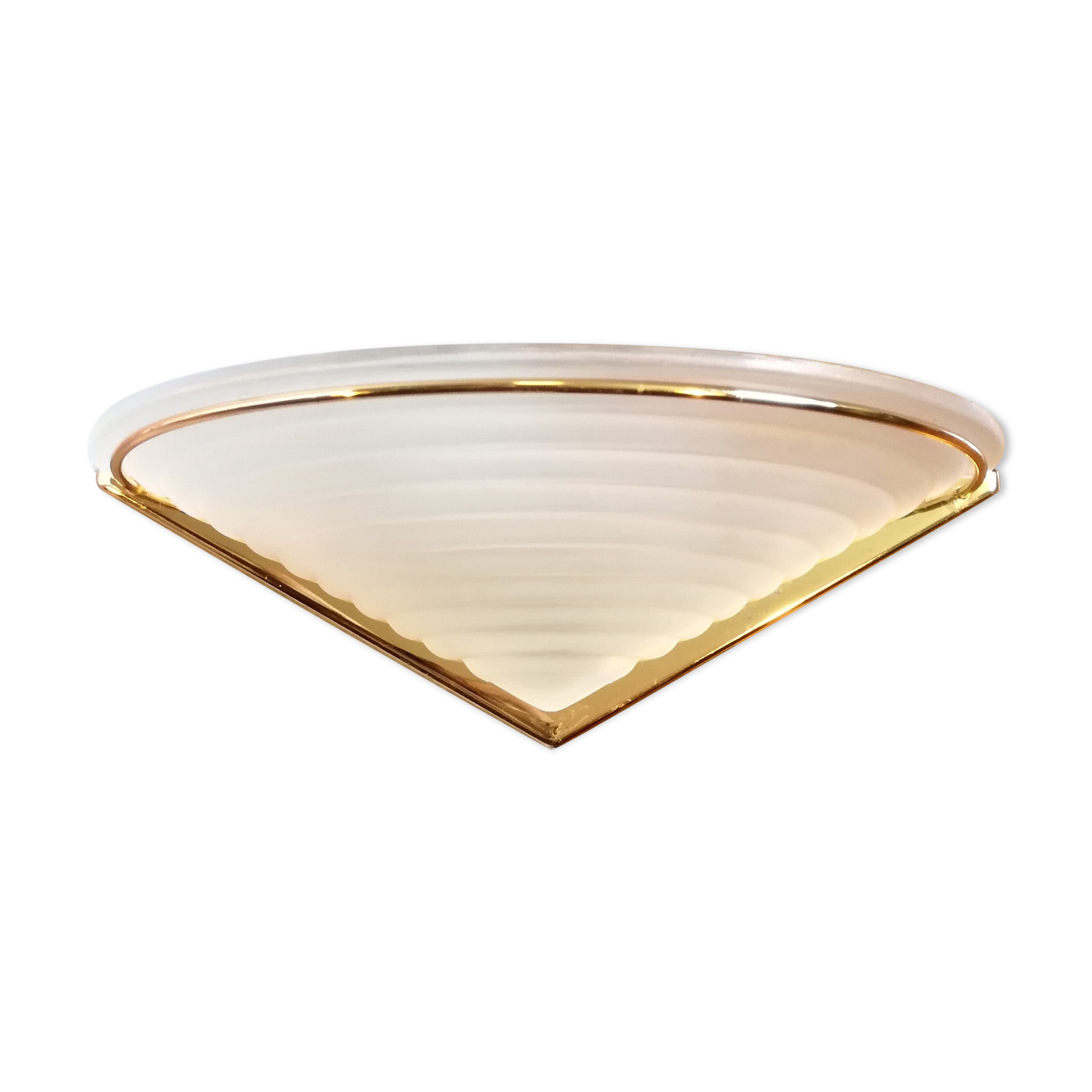 Half moon wall lamp in glass and gold metal L31