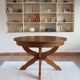 Extendable oak round table, Lübke, Germany 1960s