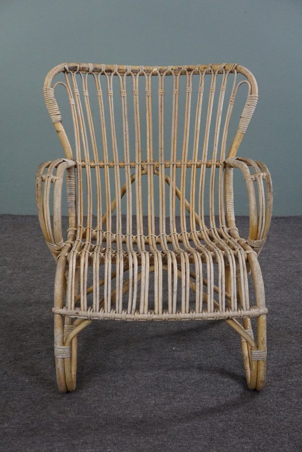 Fauteuil Belse 8 en rotin, design hollandais, 1950