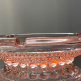 Cendrier vintage en verre rose années 70