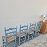 4 chaises paillées anciennes de style provençale