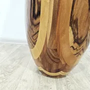 Monumental wooden floor vase / intarsia / wood mosaic / Africa / 1950s–1960