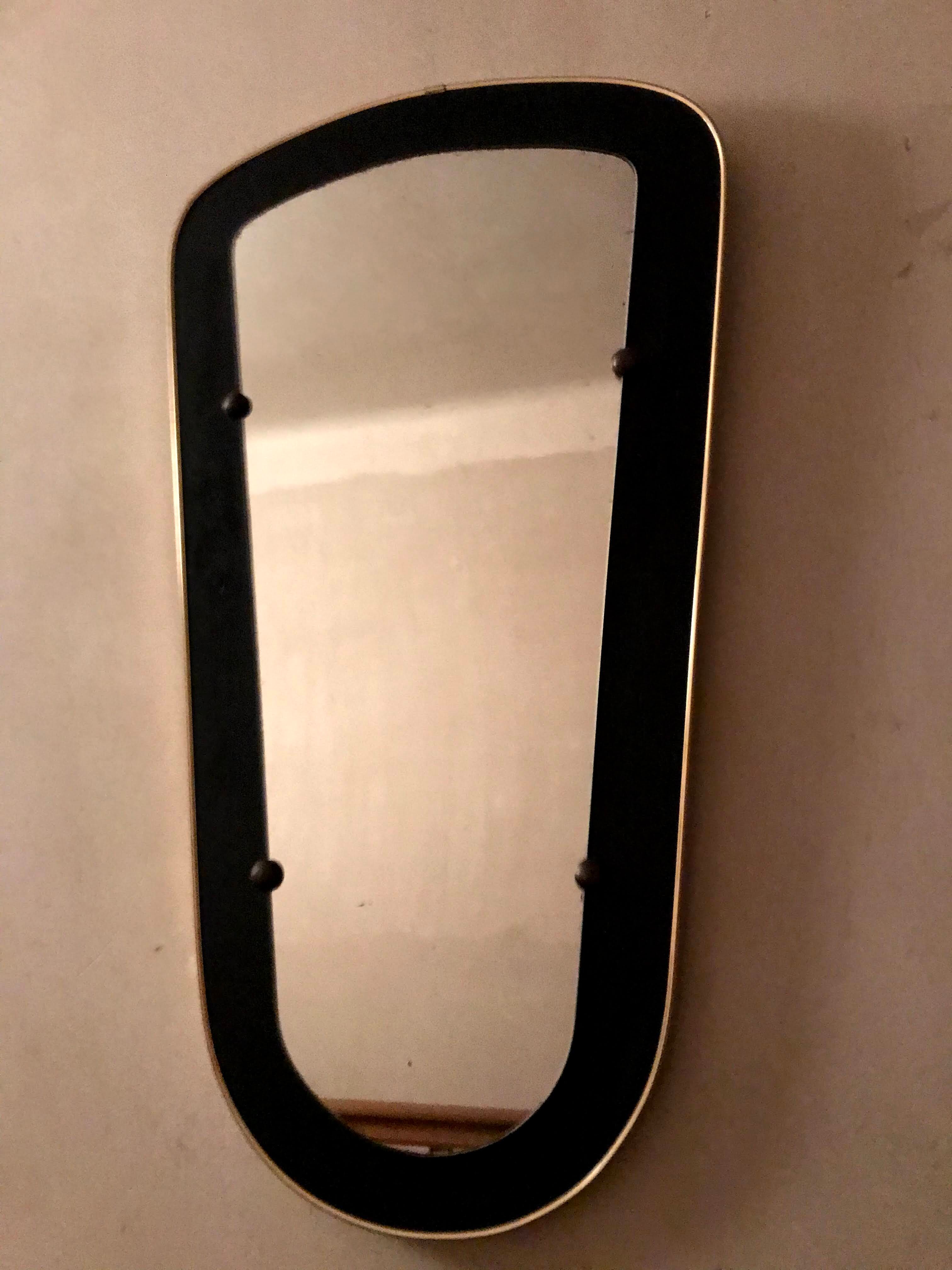 Vintage 60s free-form mirror 34x62cm
