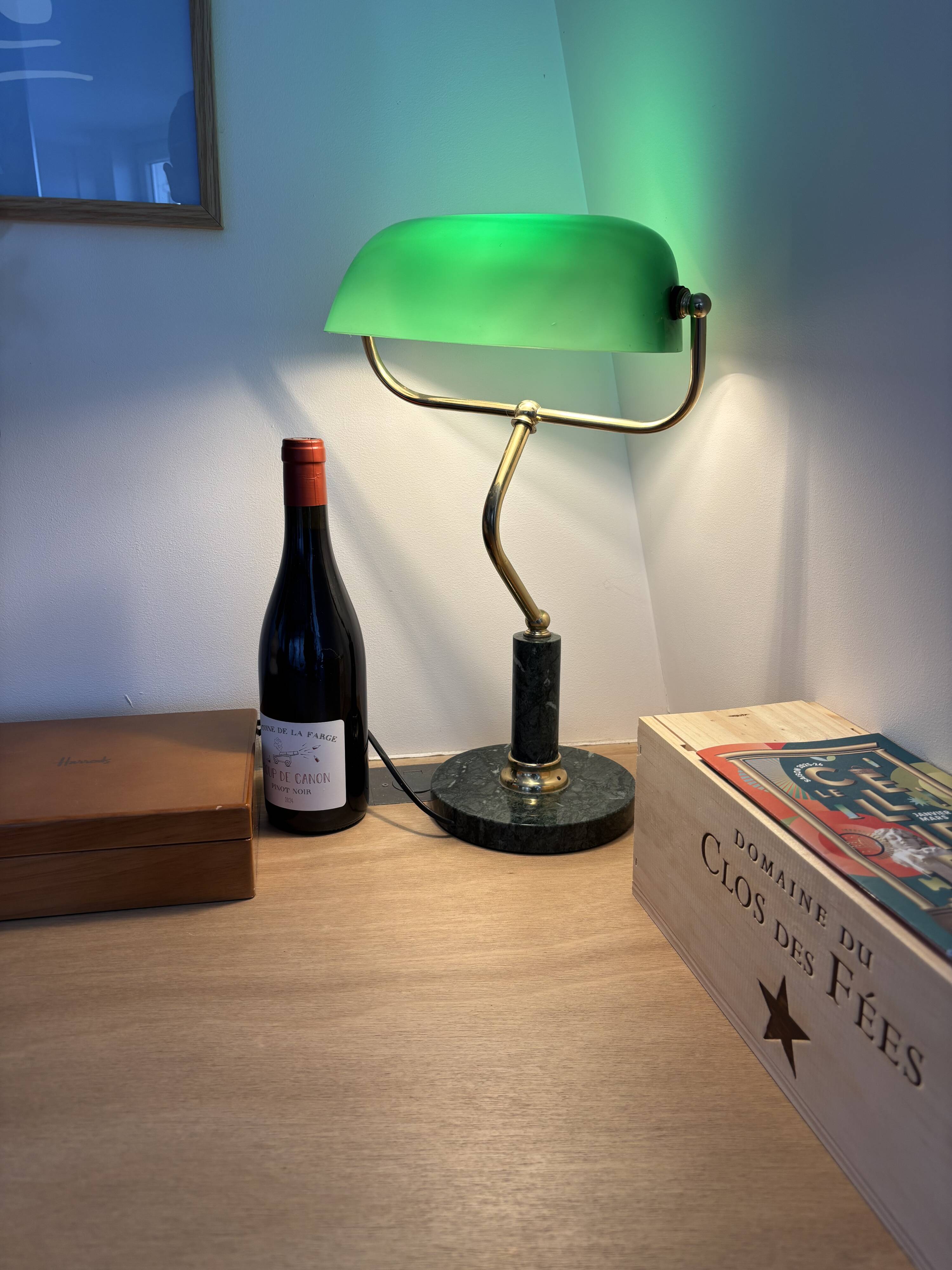Brass and marble banker’s lamp
