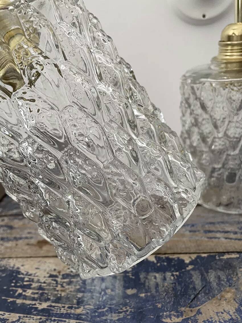 Pair of vintage glass wall lights