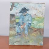 Oil on canvas depicting a man