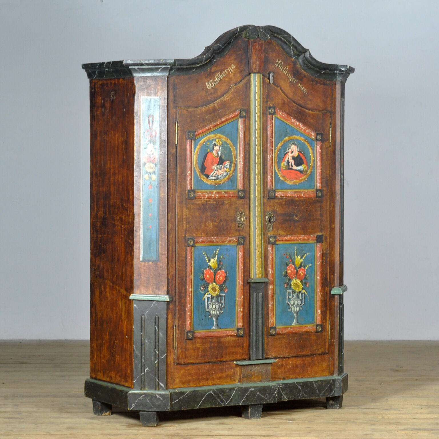 German folk art wedding chest, 1842