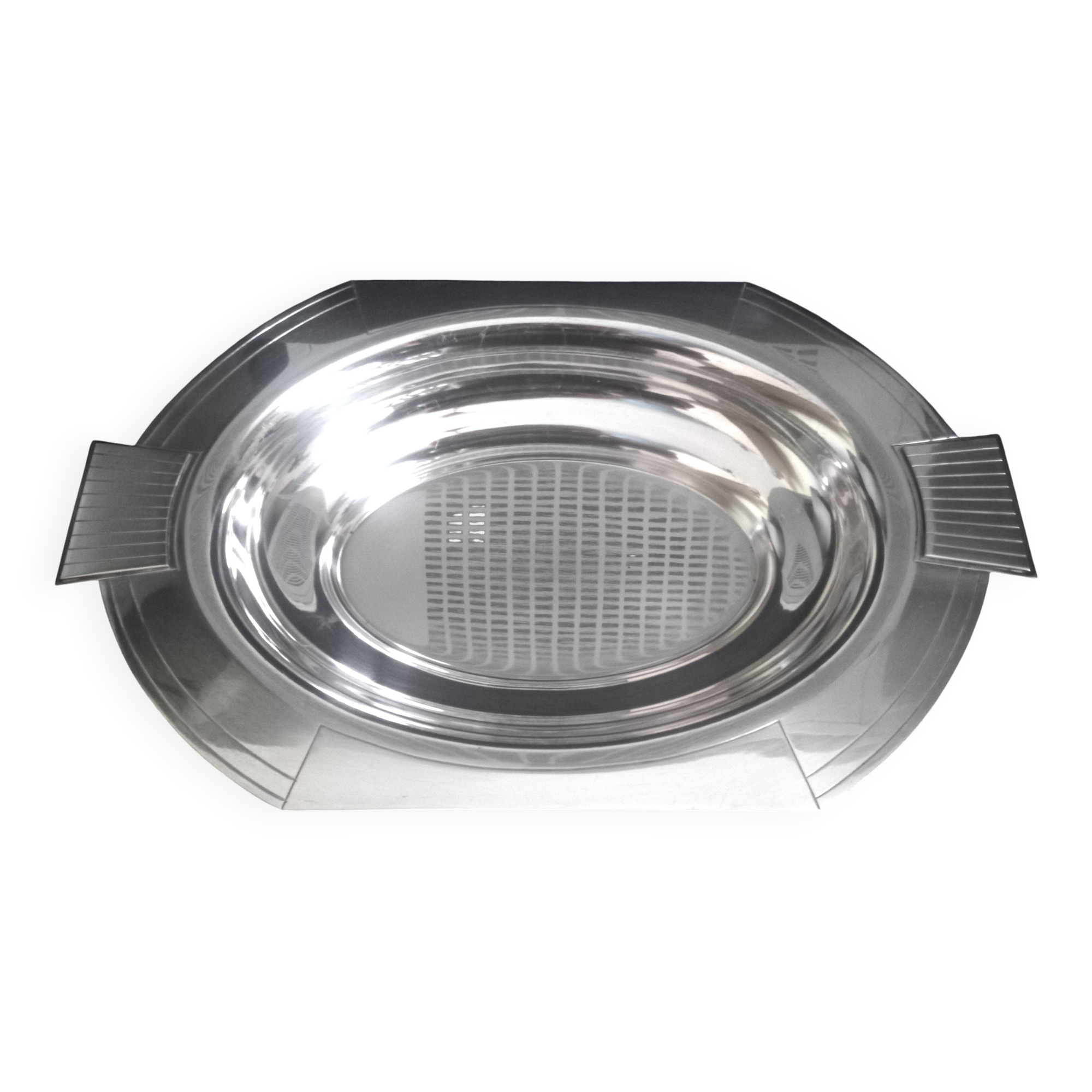 Art Deco hollow dish in silver metal, goldsmith Roux Marquiand (since 1856)