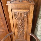 Pair of Renaissance style carved walnut armchairs
