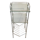 Chrome and glass side table. 1970. Space age.