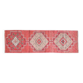 1970s Pink Turkish Handmade Vintage Oushak Wool Runner 84x269