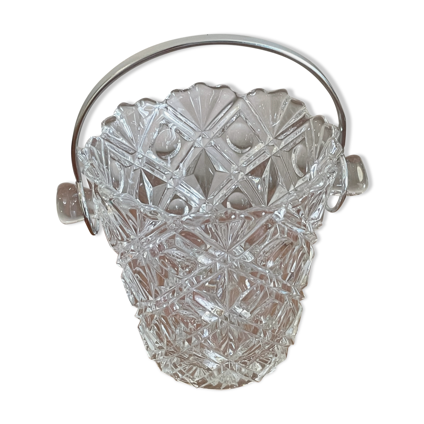 Cut glass ice bucket