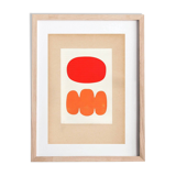 Collage on old paper - abstract composition H805 signed eawy