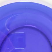 6 blue glass dishes
