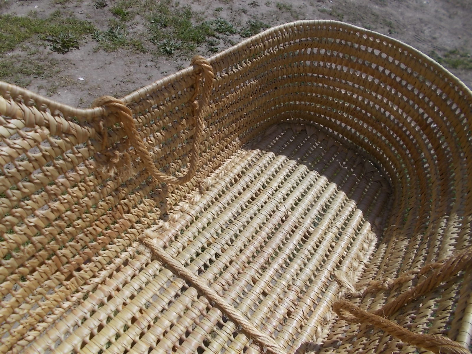 Vintage rattan cradle