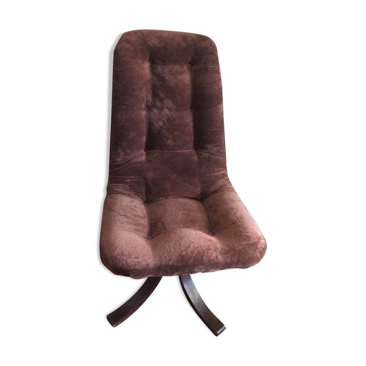 Chaise pivotante bois et velours 70