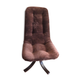 Chaise pivotante bois et velours 70