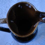 Blue, grey and brown flame stoneware jug