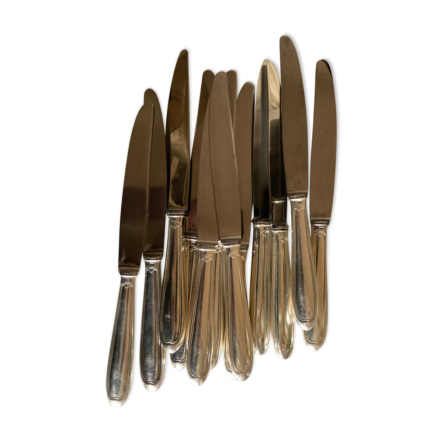 Product BHV Set of 12 table knives in silver metal Louis 1950