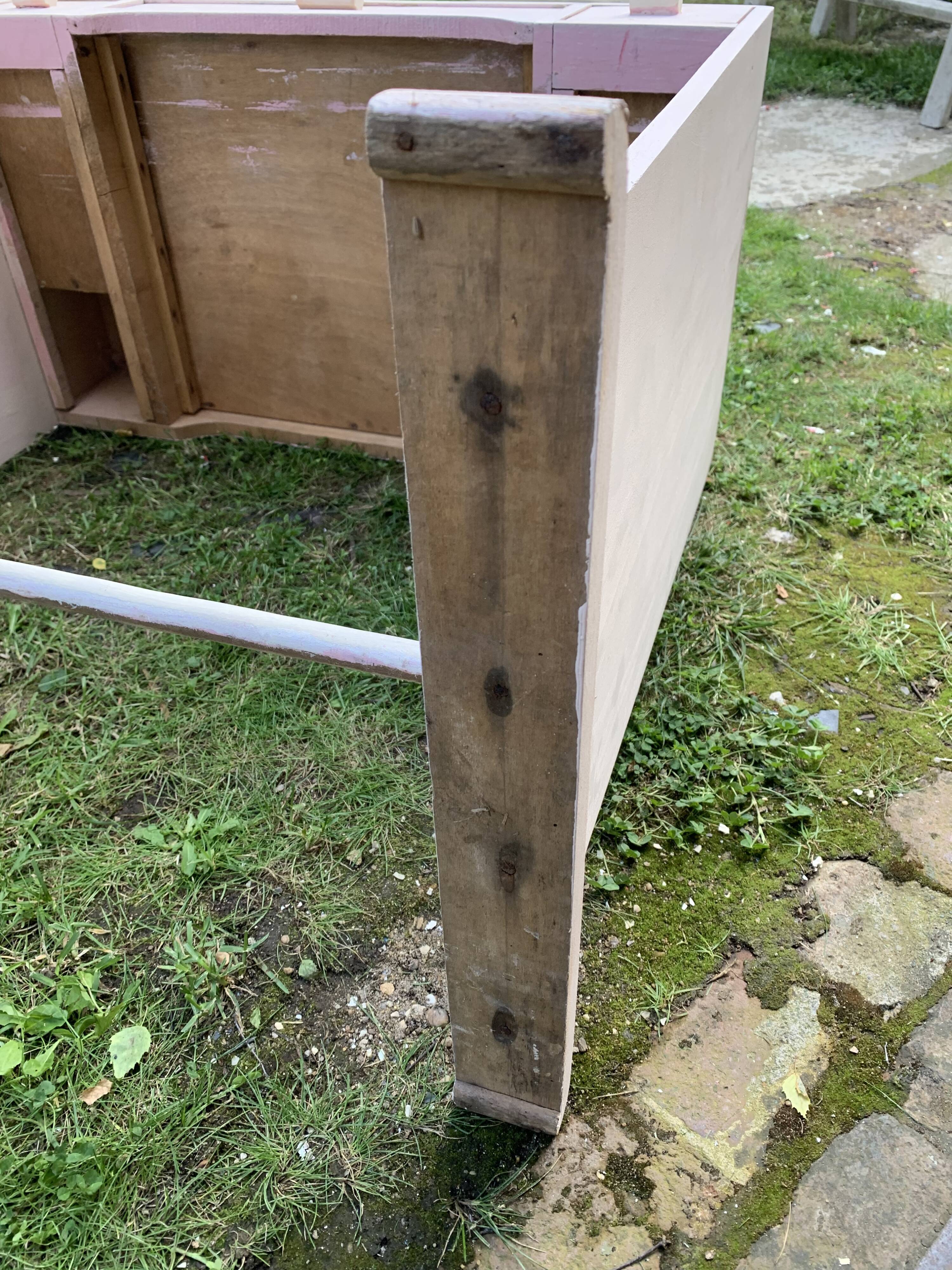 Vintage powder pink child desk