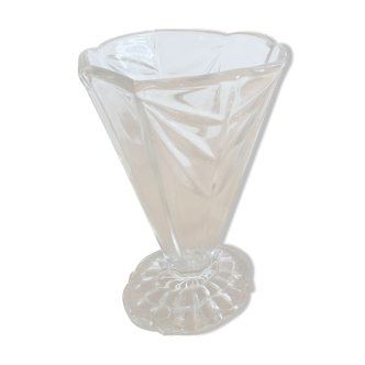 Vase en verre forme diabolo