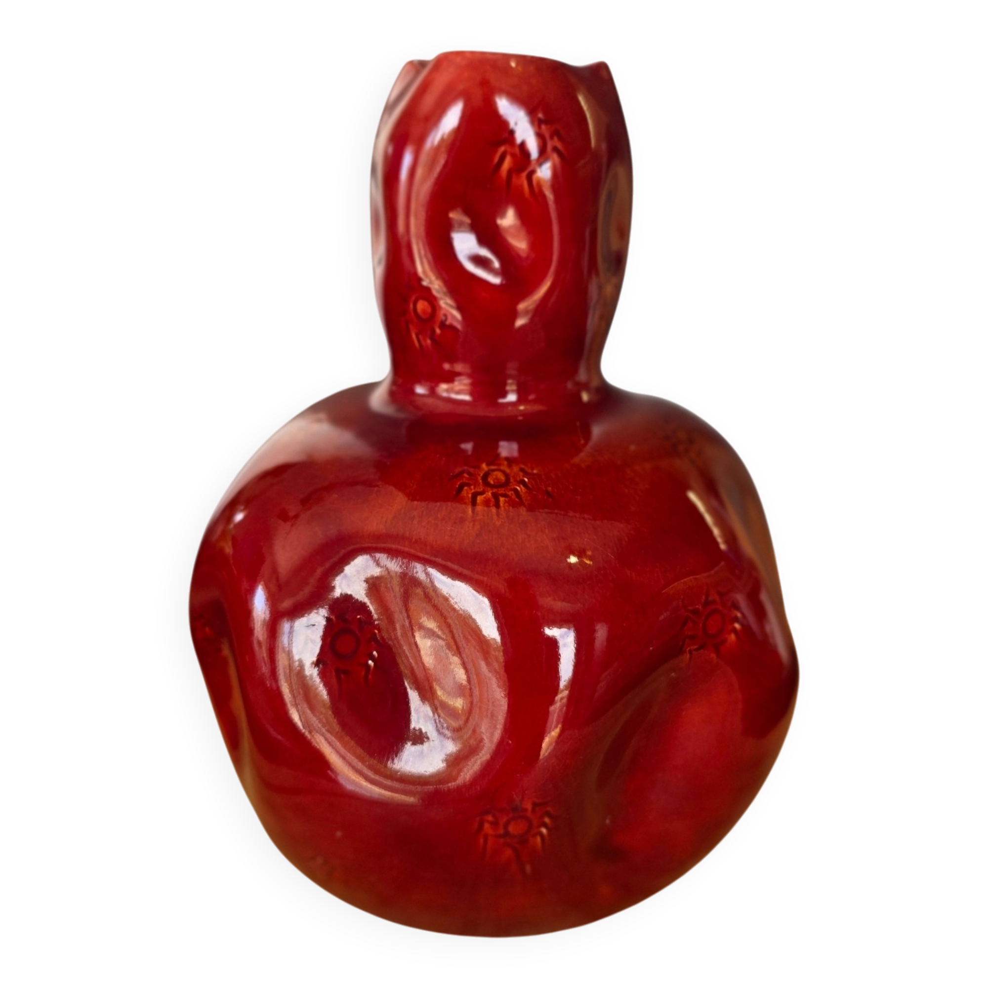 Rare Burmantofts Vase "Soleils" - Arts & Crafts Ceramics, c. 1880