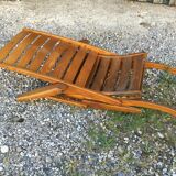 Lot 2 old wooden folding lounge runs