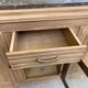 Renovated art deco sideboard in solid raw oak and gray marble 190cm