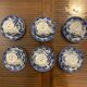 Japanese tea set cherry blossom blue fine porcelain