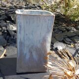 Rectangular gray ceramic vase