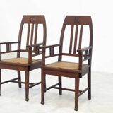 Couple of 1940's Amsterdamse school easy chairs