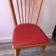 Chaise bistrot Baumann en bois et skaï rouge