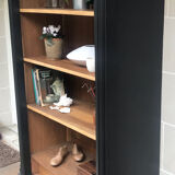 Bookcase cabinet curiosities Louis XV black oak