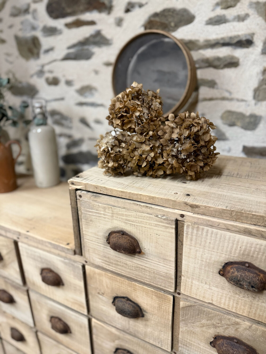 Magnificent wooden workshop cabinet.