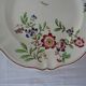 Plat rond  Sarreguemines faience ancienne fleurs STRASBOURG