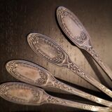 10 small silver metal spoons