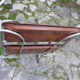 Vintage folding rolling trolley with 2 trays
