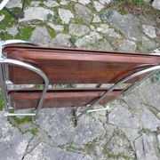 Vintage folding rolling trolley with 2 trays