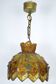Brutalist Hammered Glass Chandelier by Longobard, Italy, 1970s